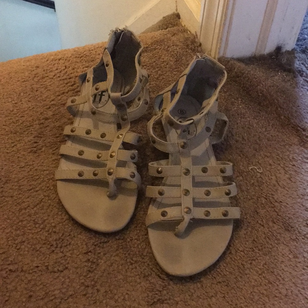 Grey Ankle Gladiator Sandals